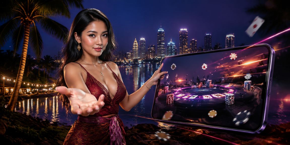 Pemain menikmati permainan kartu di platform casino online dengan tampilan modern