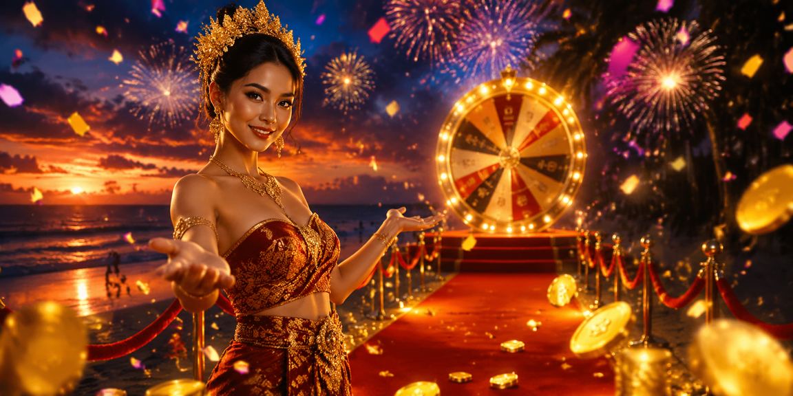 Suasana bermain roulette santai di tepi pantai, menggambarkan pengalaman live casino madara77